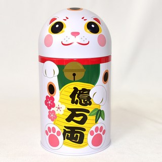 億萬兩 招財貓 開運招福 多用途鐵罐 日本正版 fc101