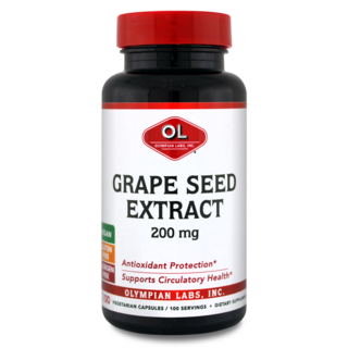 OLYMPIAN LABS 葡萄籽萃取素食膠囊 200mg, 100顆, 1罐