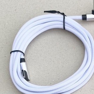 L型流線快充線 適用安卓 充電線 USB傳輸線, 白色,2米, 1個