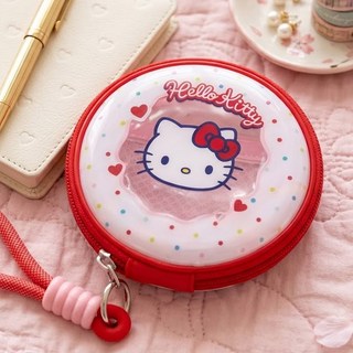 산리오 원형EVA 동전지갑 헬로키티 푸딩 가챠 동전지갑 파우치 가방고리 키링