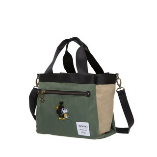 OUTDOOR x 史努比 SNOOPY 迷霧森林 2WAY 手提包 側背包 尼龍 休閒包 得意時袋, 橄欖綠