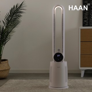 [25년 신제품] 한경희 저소음 BLDC 날개없는 선풍기 무드등 리모컨 가정용, 화이트