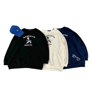 BAKING CO. 法國男孩可愛系列寬鬆長袖大學T - 男女皆可