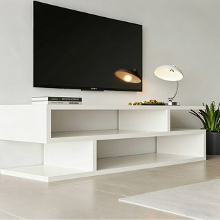 Zephonic오픈형 원룸 거실 TV 캐비닛장식장, 화이트