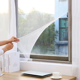 黑色 白色隱形防蚊紗窗 防蚊紗窗 DIY防蚊窗紗 紗網 簡易按裝 防蟲網(mina百貨), 白色(130*150cm), 白