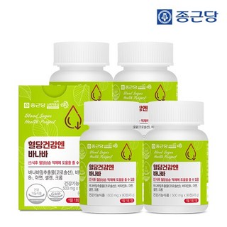 종근당 혈당건강엔 바나바, 90정, 4박스