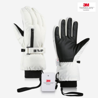 마이브 3M 터치 포켓형 방한 방수 방풍 겨울 스키장갑 오토바이 겨울장갑 기모, 화이트, 1개