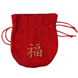 답례품 전통 미니 복주머니 붉은색 80x95mm