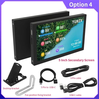 5인치 IPS TYPE C 보조 화면 미니 ITX 케이스 용 LCD 디스플레이 800x480 CPU RAM HDD USB 모니터 AIDA64, 01 Option 4
