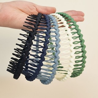 미다미 컬러플 빗살 고정용 남여공용 헤어밴드 머리띠 데일리 심플 머리띠[5종세트]