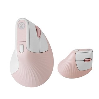 aibo 人體工學 2.4G 無線靜音滑鼠 - USB/Type-C 雙介面 三段DPI, 浪漫粉, LY-ENMSVE02粉