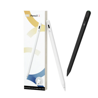 eiP Pencil 2 適用於iPad的觸控筆 超耐磨筆尖 無線充電 傾斜感壓 操作簡單, 白色, 1個