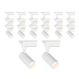 라인조명 LED 에코 원통 COB 일체형 레일조명 화이트바디, 3. 주백(아이보리빛) 10w, 20개