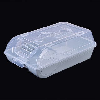 免安裝透明鞋盒鞋櫃收納盒 可疊放 附防滑卡扣 租屋族適用, 藍色【超商最多2個】, 1個