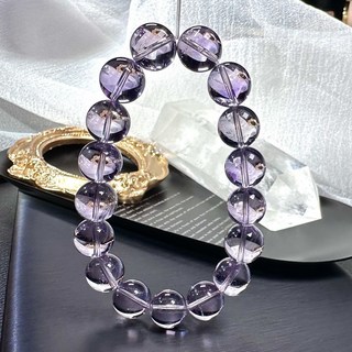 WEJV 紫南宮過爐天然玻利維亞紫水晶手鏈，天空之境冰透淺紫，百搭時尚女款飾品