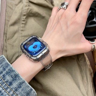 애플워치 호환 일체형 말랑말랑 젤리 글리터 워치스트랩 6 7 8 9 SE 2 시계줄