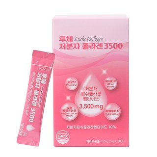 루체 저분자 콜라겐 3500 펩타이드 비오틴 히알루론산 150g (5g x 30포), 1개