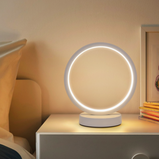 Flyaiku 라운드 LED 침실 인테리어조명 수면 무드등 수면등 눈보호 3색모드 밝기조절, 흰색