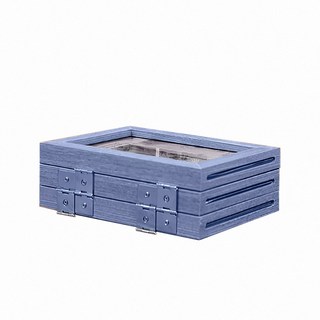 上手家居 三折相框 6吋 原木色/藍色 雙面可視 展示框, 1個, 6吋藍色 木質相框, 藍色