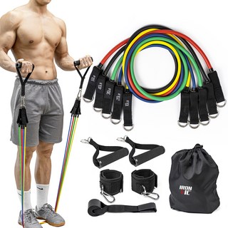 아이언빅 라텍스 튜빙밴드 5종 세트 150LBS, 혼합색상, 1세트