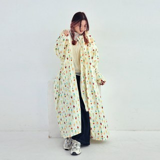 RAINSTORY 前扣式連身雨衣L號(夏日聖代)，輕便舒適，可愛圖案，全身防護