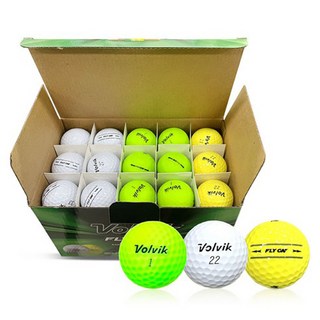 볼빅 플라이온 골프공 고반발 2피스 V163402WWWW 랜덤발송, 화이트 + 그린 + 옐로우, 45개입, 1세트