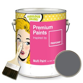노루페인트 팬톤 수성 멀티 페인트 방문 가구 목재 철재 조색 무광 1L + 붓세트, Smoked Pearl(18-0000), 1개
