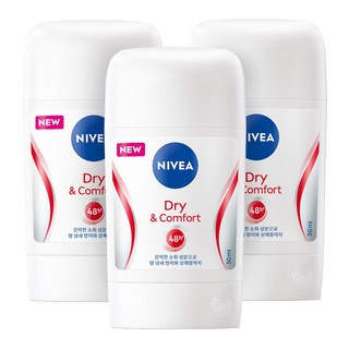니베아 데오드란트 스틱 드라이 앤 콤포트, 50ml, 3개