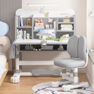 Moodo 초등학생 책상 1인용 어린이 책상의자 세트 800, 책상의자세트, 그레이