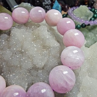 靈石有約 貓眼紫鋰輝手鍊 15mm 珠徑 手圍16