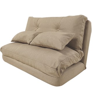 摺疊沙發椅 懶人沙發 多角度調整 親膚透氣 小坪數適用 附贈抱枕, 一般懶人沙發床-米色(一張訂單限下一個), 1箱