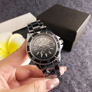 銀色鋼帶男士腕錶 灰色錶盤潛水錶設計 時尚輕奢潮流配飾