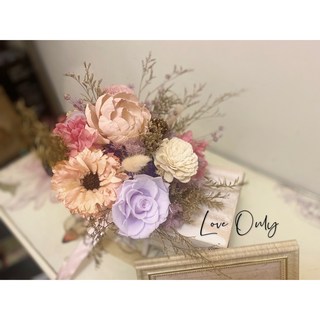 婚禮捧花「仲夏之戀捧花」- 情人節禮物 新娘捧花 乾燥花/不凋花 婚紗外拍 台南花店, 1個