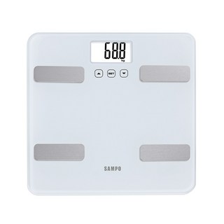 聲寶 SAMPO 大螢幕智能電子體重計/體脂計 BF-Z2307SL 體重管理 身體組成分析 原廠保固, 白色, 1個