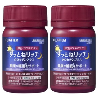 FUJIFILM 富士 富士軟片補充飲用蝦紅素蓬鬆豐富藏紅花酸加30天（支持健康睡眠）補充膠囊[功能性適應症食品], 2個, 60片