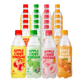 클룹 애사비소다 4종 세트 (사과+화이트발사믹+신비복숭아+감귤), 24개, 500ml