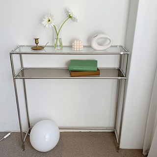 오그레 스테인레스 모듈가구 콘솔, 투명 유리+브론즈 유리+스테인레스 수평조절발