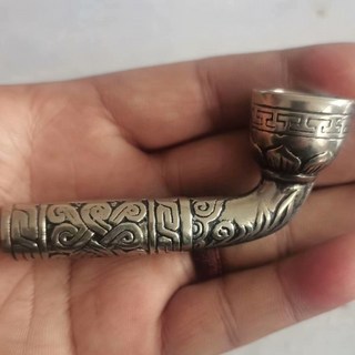 白銅老煙鍋老銅器老物件古董收藏品 尺寸如圖所示, 如圖所示, 1個