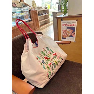 자수에코백 일본 백 스트랩 에코백 꽃자수 스시한 나일론 체인 숄더 크로스 사이즈 대용량