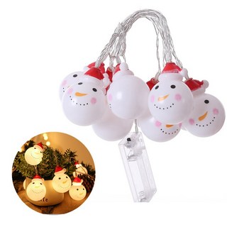 LED 크리스마스 가랜드전구 장식 트리 산타 눈사람 Xmas 연말 무드등 앵두전구 캠핑 전등 감성 분위기 파티, 1개, LED산타10구