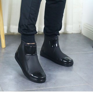 男士短筒雨靴，時尚一體防水防滑膠鞋，適合四季及廚房工作