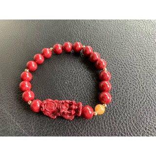 【畫意坊】貔貅硃砂手串：護身平安、開運招財硃砂貔貅手鍊