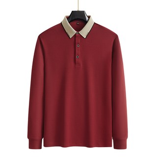 商務休閑男士長袖POLO杉加絨大碼翻領T恤男裝秋冬季百搭打底