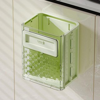 유니팡 다용도 주방 간편 접이식 씽크대 도어 걸이형 심플 쓰레기통, 민트그린, 1개