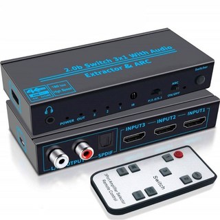 HDMI切換器ARC 4K 60 HZ 2.1版 8k@60, 1個, 高階三進一出帶音頻分離, 高階三進一出帶音頻分離