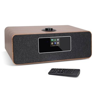 MS3 스테레오 스마트 뮤직 시스템 인터넷 라디오 FM 디지털 라디오 시계 라디오 스포티파이 연결 블루투스 스피커 Wi-Fi 스피커 헤드폰 출력 알람 프리셋, MS3 Walnut