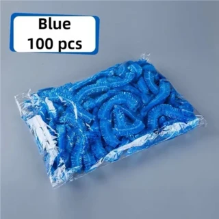 문짝지그 00PCS 일회용 보닛 목욕 탄성 모자 방수 머리 커버 사우나 스틱, 01 BLUE