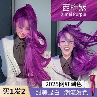 臺灣出貨 西梅紫染髮膏免漂爆款黨潮流自己在家植物染髮劑闇夜紫2025流行色植物免漂染髮劑 染髮劑白髮專用 染髮劑泡泡染, 稻香茶色【買一盒 送一盒】,400mL 男生短髮拍1單女生長髮拍2單, 1個