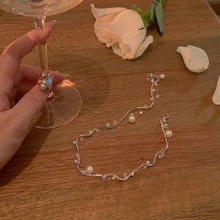 鴻利首飾廠 盛夏泡沫珍珠頸鏈 輕奢小衆設計感鎖骨鏈新款項鏈女配飾