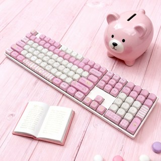 게이밍 기계식 키보드 유선 무선 블루투스 3모드 지원 저소음 적축 RGB 커스텀 키캡 독거미 디자인 사무실 사용 적합한 풀배열 키보드, 오렌지축, 한백옥 V2 축 (흰 대리석 V2 축), 백합귀걸이 토끼 열삽입